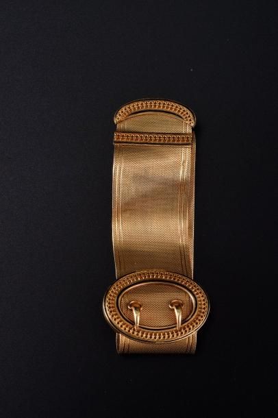 null Bracelet ceinture en or jaune 750 millièmes à mailles souples invisibles, le...