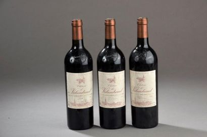 null 3 bouteilles CH. VALANDRAUD, 1° Grand Cru St-Emilion 1996 (elt, es)