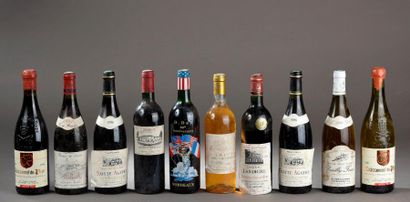 10 bouteilles VINS DIVERS, (Châteauneuf,...