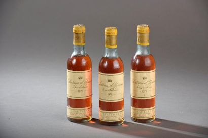 null 3 demi-bouteilles CH. D'YQUEM, 1° cru supérieur Sauternes 1979 (LB) 