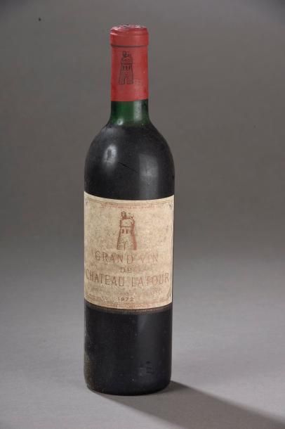 null 1 bouteille CH. LATOUR, 1° cru Pauillac 1972 (ets, elt, J) 