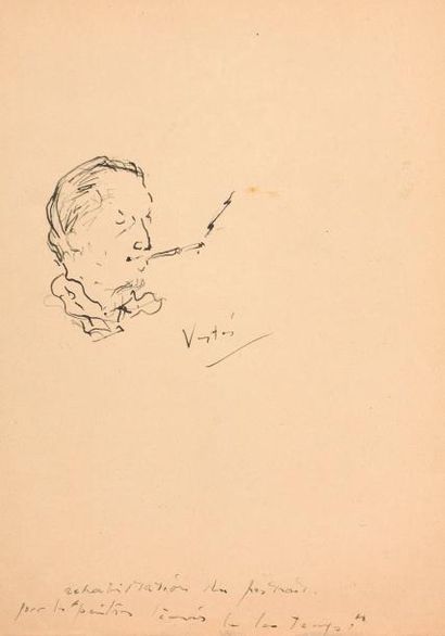 null Marcel VERTES (1895-1961).

Ensemble de trois dessins à l'encre, crayon noir...