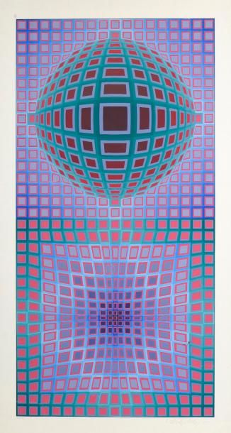 null Victor VASARELY (1906-1997).

Composition cinétique aux carrés et sphère en...