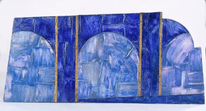 null Jacques MARTINEZ (né en 1944). 

Petit bleu. 

Acrylique sur toile, neuf châssis...