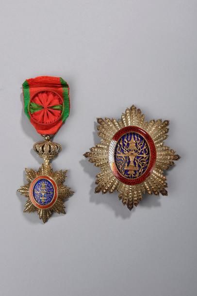 null Ordres Coloniaux. Ordre Royal du Cambodge (1864, 1896). Ensemble de grand officier,...