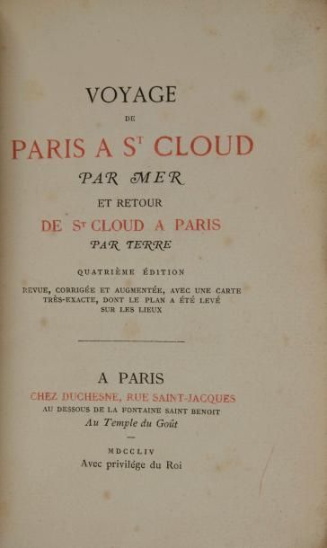null [NÉEL]. Voyage de Paris à St Cloud par mer et retour de St Cloud à Paris par...