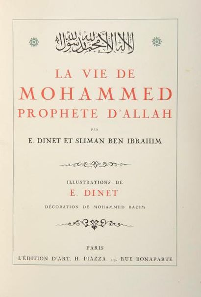 null DINET (Étienne) & Ben IBRAHIM (Sliman). La Vie de Mohammed Prophète d’Allah....