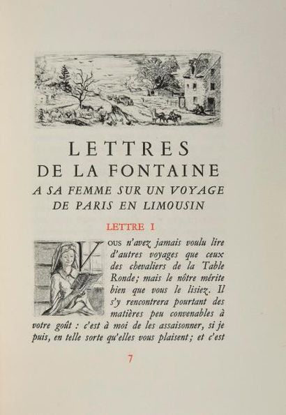 null La FONTAINE (Jean de). Lettres à sa femme sur un voyage de Paris en Limousin....
