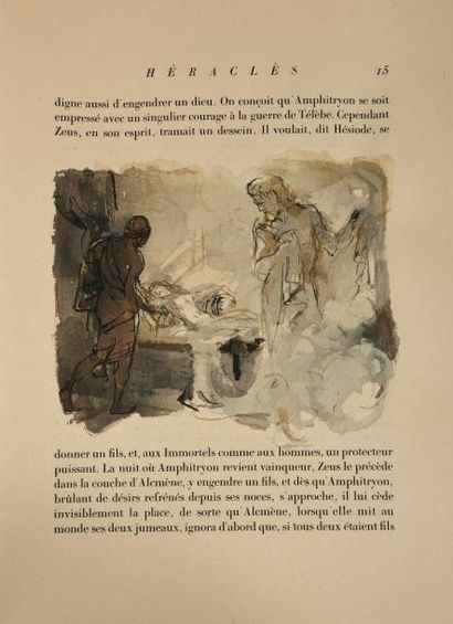 null THIBAUDET (Albert). Héraclès. S. l., Cercle Lyonnais du Livre, 1951. In-4° en...