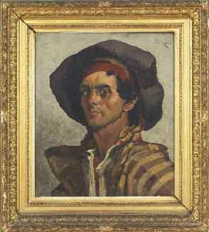Émile CLAUS (Vive-St-Eloi, Belgique, 1849 - Astène, Belgique, 1924) Portrait d'Espagnol...