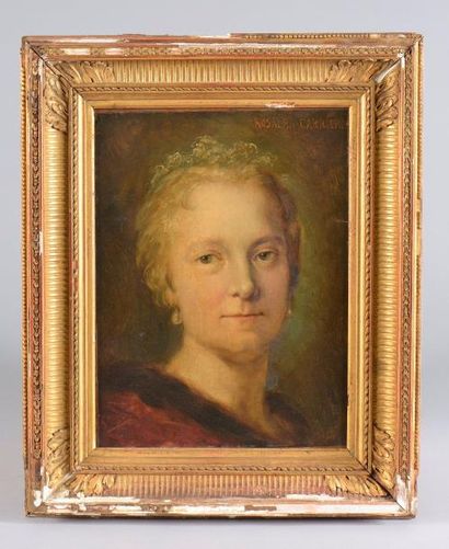 null Ecole vers 1860, d'après l'autoportrait de ROSALBA-CARRIERA.

Portrait de femme.

Huile...