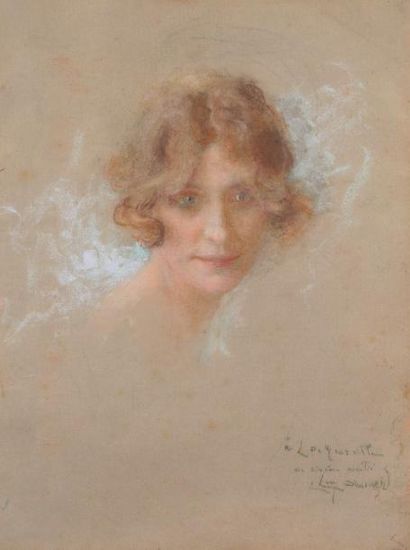 null Lucien LEVY DHUMER (1865-1953). Visage de femme. Pastel signé en bas à droite....