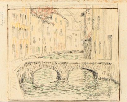 null Henri Le SIDANER (Port-Louis, Île Maurice, 1862 - Paris, 1939).

Le canal, Annecy,...