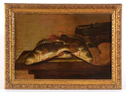 null Pieter de PUTTER (vers 1605-1659). 

Nature morte aux poissons.

Huile sur panneau...