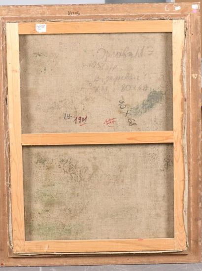 null ATINA (XXe siècle).

Ruelle d'Anacapri.

Huile sur toile signée en bas à droite,...