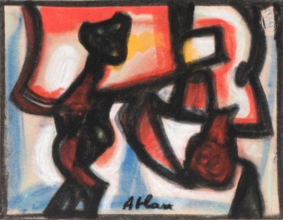 null Jean-Michel ATLAN (Constantine, Algérie, 1913 - Paris, 1960).

Composition.

Pastel...