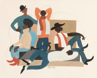 null Oleg ZINGER (Moscou, 1910 - Nîmes, 1998).

Les afro-américains.

Gouache sur...