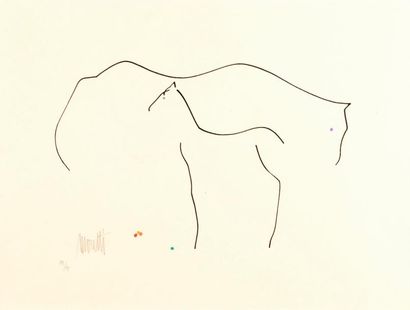 null Raymond MORETTI (Nice, 1931 - Paris, 2005).

Chevaux - Abstraction.

Deux lithographies,...