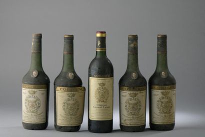 null 4 bouteilles Château GRUAUD-LAROSE, 2° cru Saint-Julien 1967 (es, MB, on y joint...