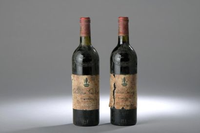 null 2 bouteilles Château GISCOURS, 3° cru Margaux 1980 (eta, 1 J).