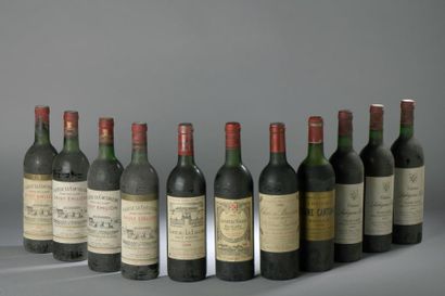 null Ensemble de 11 bouteilles :

- 1 bouteille Château BRANAIRE-DUCRU, 4° cru Saint-Julien...