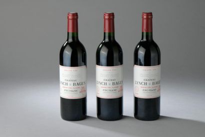 null 3 bouteilles Château LYNCH-BAGES, 5° cru Pauillac 1990.