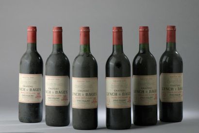 null 6 bouteilles Château LYNCH-BAGES, 5° cru Pauillac 1991 (es, J).