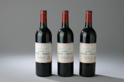 null 3 bouteilles Château LYNCH-BAGES, 5° cru Pauillac 2000 (els, elt).