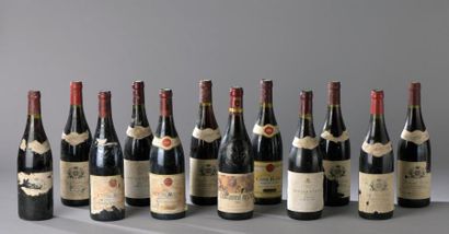 null 12 bouteilles VINS DIVERS (dont 3 Côte-Rôtie Guigal, Châteauneuf, Auxey-Duresses…)...