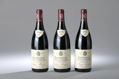 null 3 bouteilles SANTENAY "Gravières", P. Maufoux 2003 (elt).