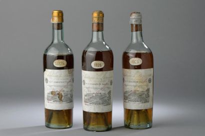 null 3 bouteilles Château BOUSCAUT, Pessac-Léognan 1925 (tachées, B/V).