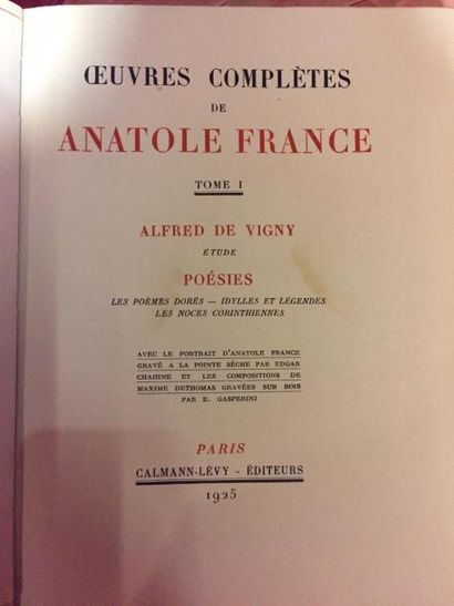 Anatole FRANCE. Œuvres complètes en 25 tomes....