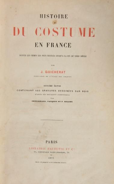 J.QUICHERAT. Histoire du costume en France...