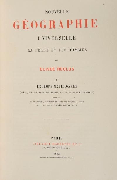 null Elisée RECLUS. Nouvelle géographie universelle. 9 VOLUMES.

Paris , Hachette,...