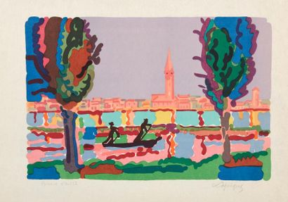 null Charles LAPICQUE (1898-1988).

Vue de Burano. 

Lithographie en couleurs sur...