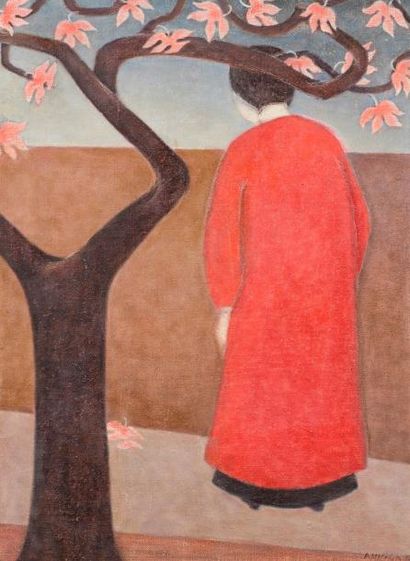 null Annick BOUAYAD-AGAH (XX-XXIe siècle).

Portrait d'homme au sarong rouge, Paysage...