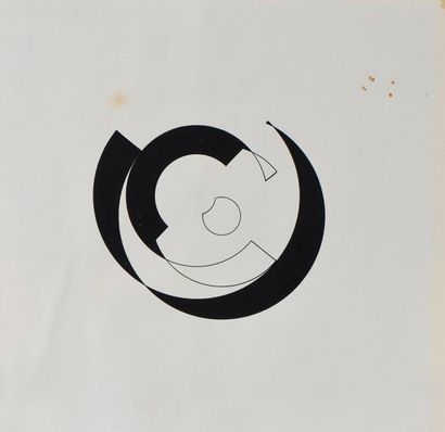 null Sophie TAEUBER-ARP (1889-1943).

Composition circulaire en noir sur fond blanc.

Dessin...