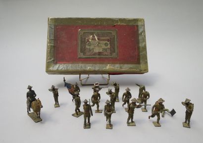 null Ensemble de soldats de plomb dont chasseurs coloniaux, indiens, grenadiers de...