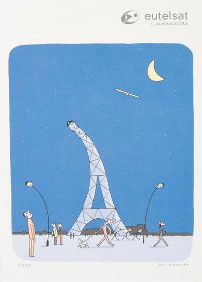 null Philippe PETIT-ROULET (né en 1953).

Tour Eiffel

Impression en couleur signée...
