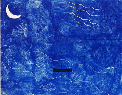 null D'après Joan Miro (1893-1983).

Composition abstraite. 

Reproduction imprimée...