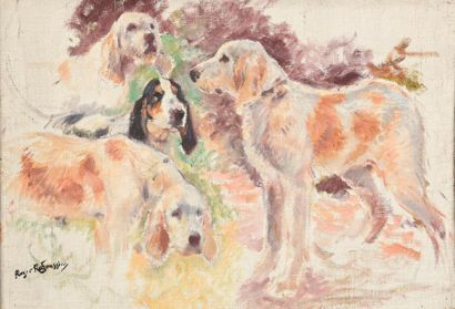 null Roger Andre? Fernand REBOUSSIN (1881-1965).

Etude de chiens.

Huile sur toile...