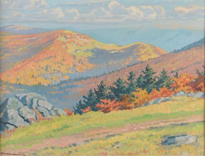 null Robert KAMMERER (1882 - 1965).

Paysage de montagne en automne.

Huile sur toile...