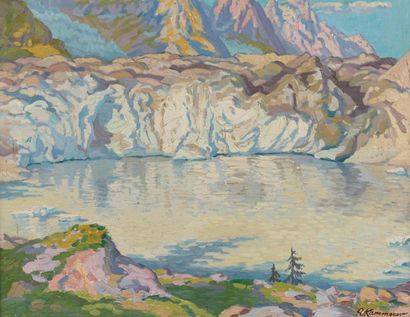 null Robert KAMMERER (1882 - 1965).

Vue du lac d'Oeschinensee près de Kandersteg...