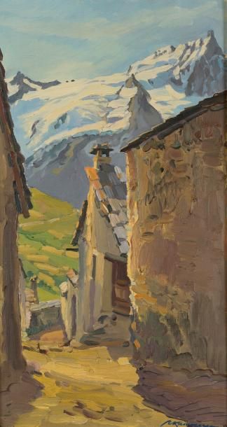 null Robert KAMMERER (1882 - 1965). 

Ruelle de village de montagne et Vallée au...