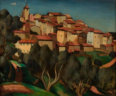 null Edmond CERIA (1884 - 1955).

Village provençal.

Huile sur toile signée en bas...