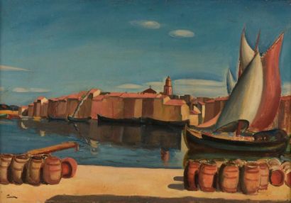 null Edmond CERIA (1884 - 1955).

Saint-Tropez, le port.

Huile sur toile signée...