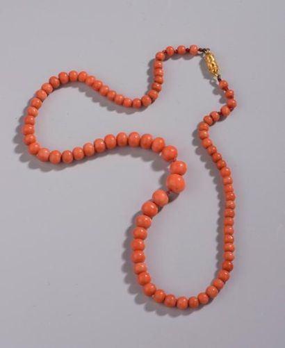 null Collier de perles de corail en chute.

Chine, XXe siècle.

Long. : 43,5 cm
...