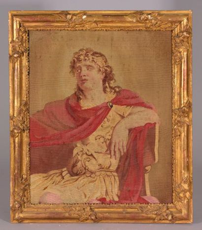 null Parties d'un panneau de tapisserie des Gobelins figurant Alexandre et sa femme...