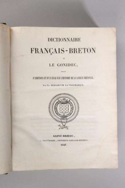 null LE GONIDEC (Jean François). • Dictionnaire français-breton, •• Dictionnaire...