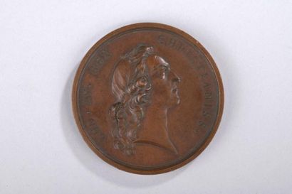 null Me?daille en bronze de LOUIS XV (1715 - 1774) frappe?e en 1752.

Te?te du roi...